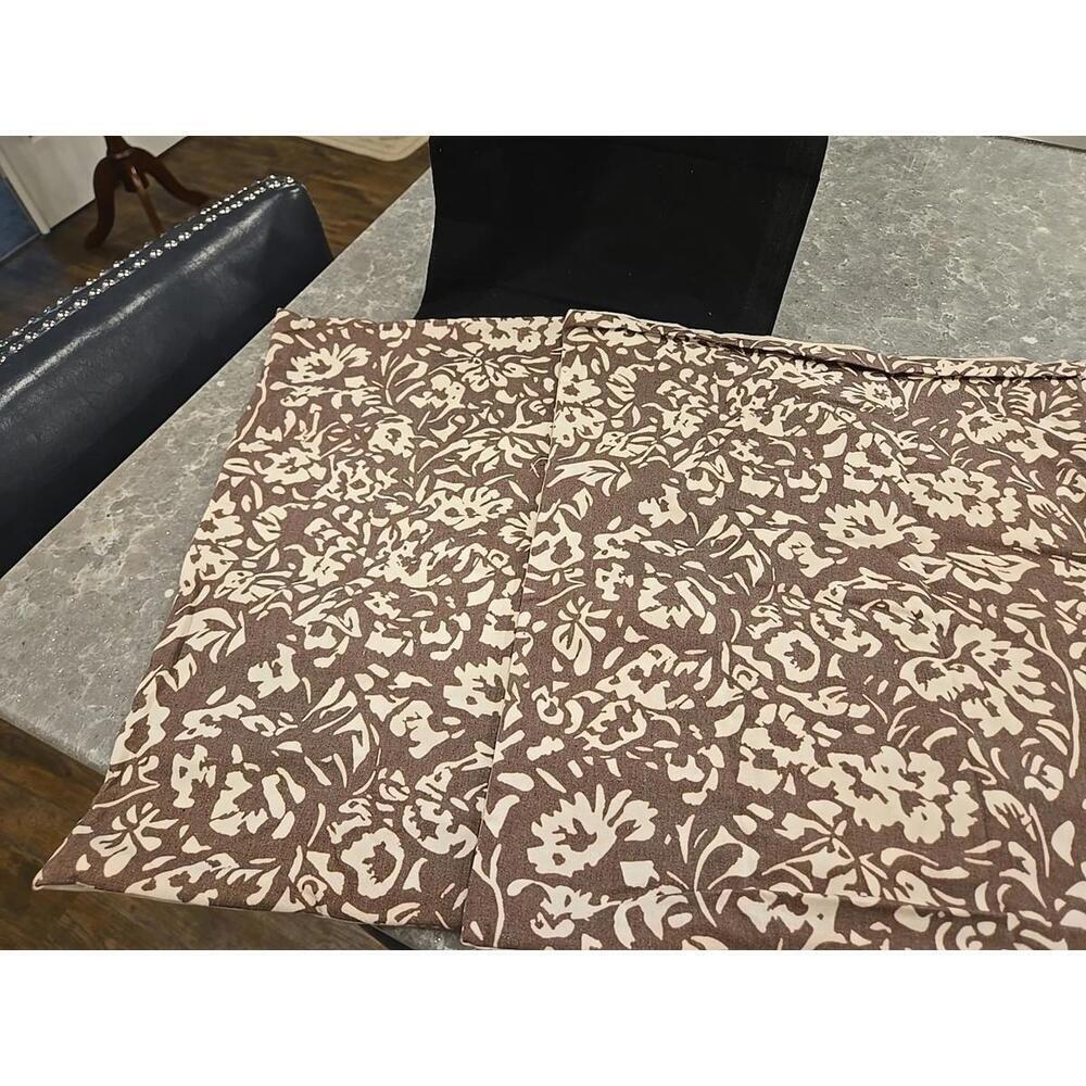 Floral Brown and Cream Accent Pillow 18x18